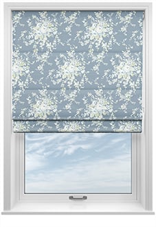 Shabby Chic by Rachel Ashwell Garden Floral, Dusky Blue - Twist&Fit Roman Blind